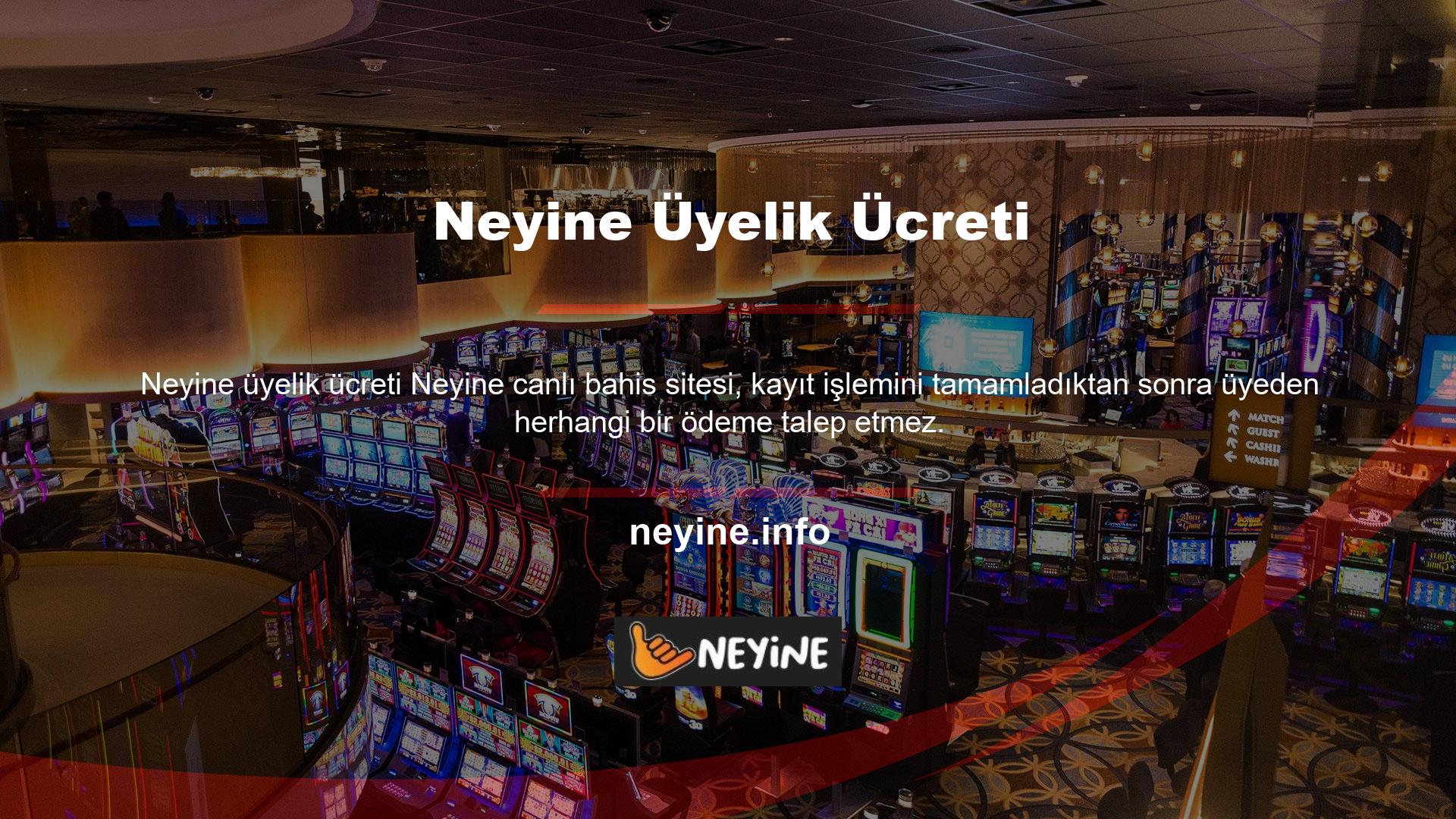 Neyine, canlı bahis, casino oyunları, poker, sanal bahis ve canlı bingo dahil olmak üzere çok çeşitli bahis seçenekleri sunmaktadır