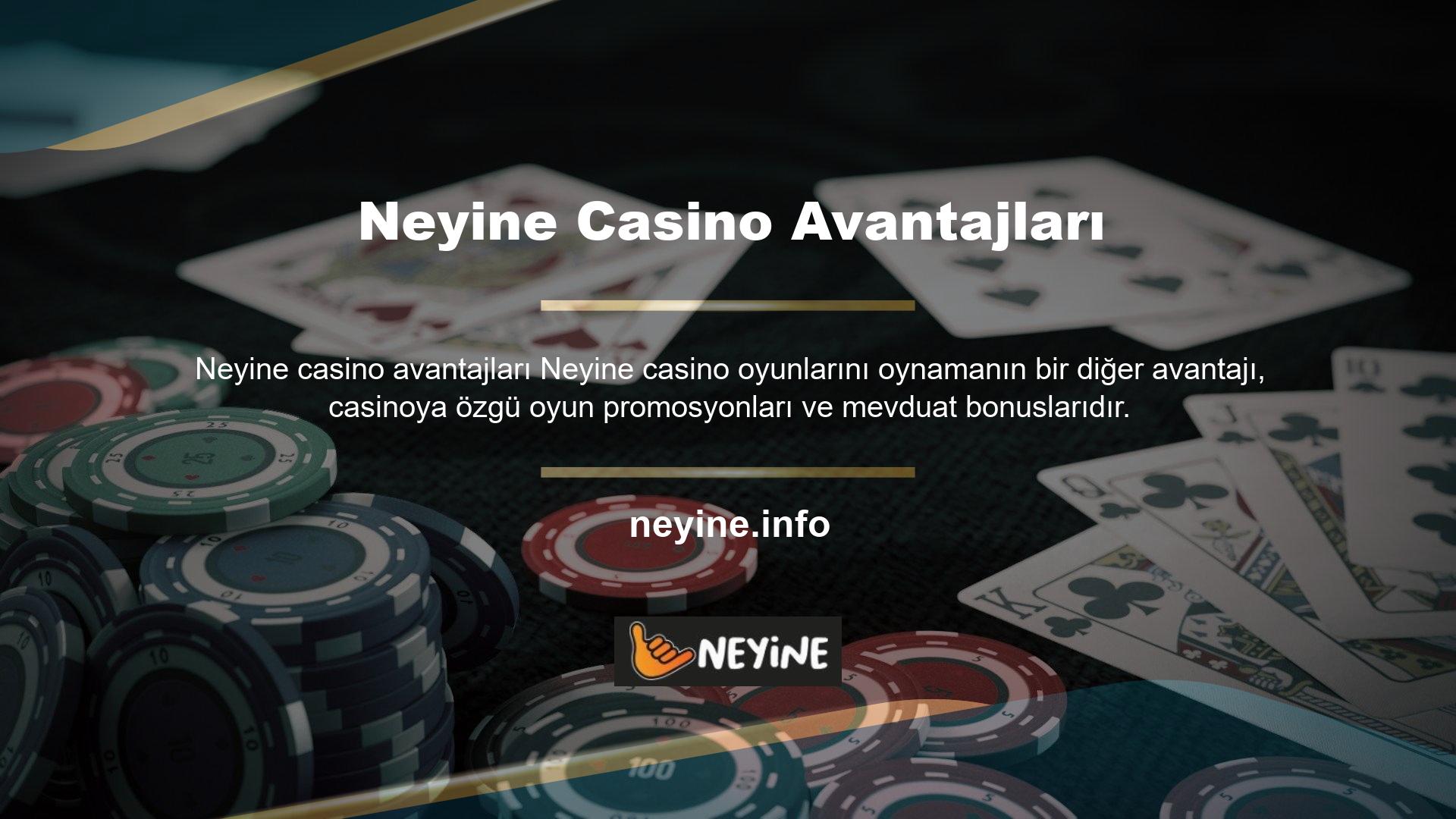 Neyine Live Casino hangi casino oyunları mevcut